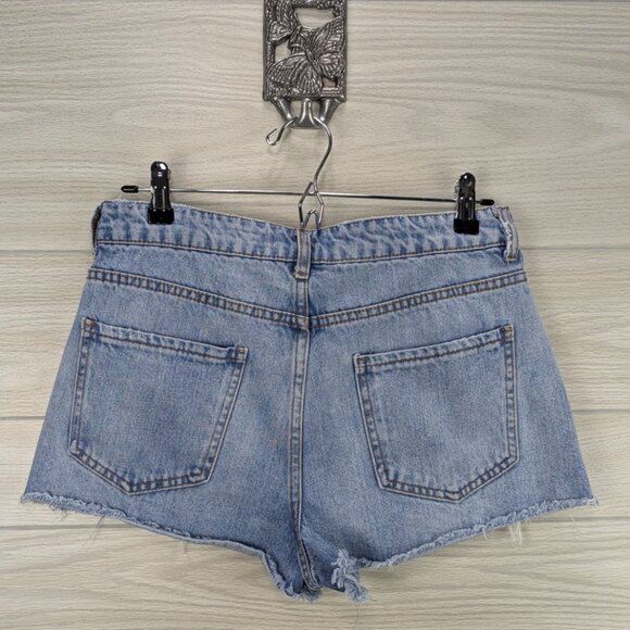 F21 High Rise Button Front Jean Shorts - Picture 3 of 6
